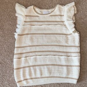 Liz Claiborne Ivory and Beige Knit Sweater